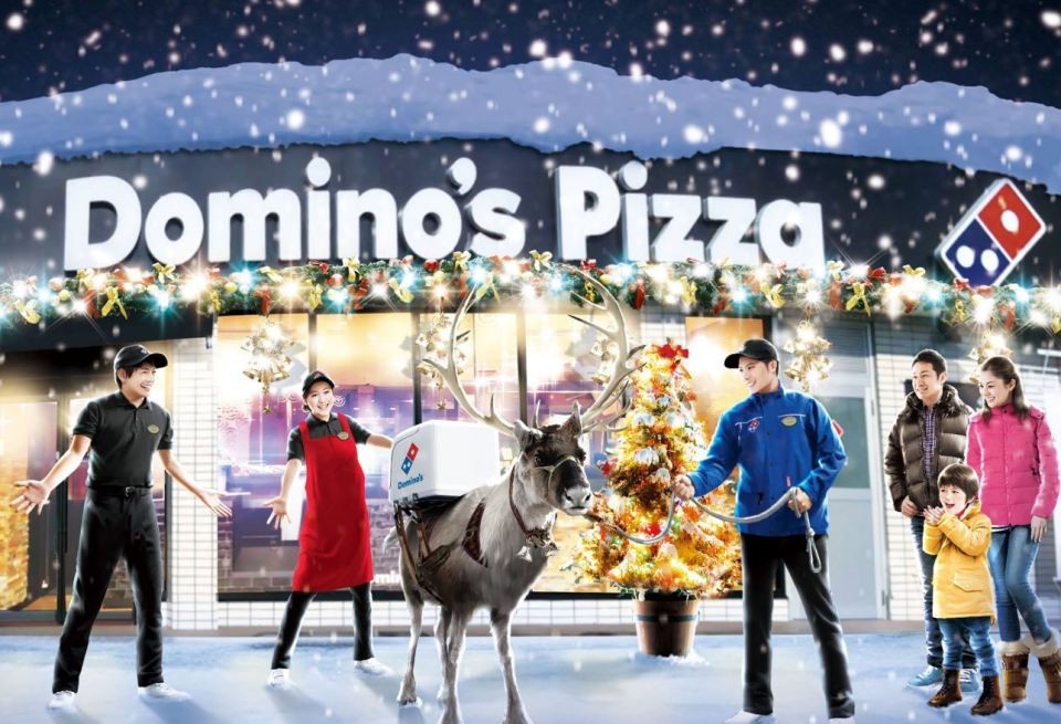 Domino's trains reindeer to deliver pizza for Christmas