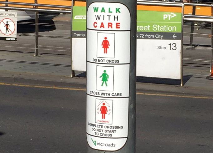 Sticker campaign addresses ‘unconscious gender bias’ at road crossings for International Women's Day
